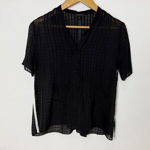rag & bone Black Sheer Blouse Size M EUC Approximate